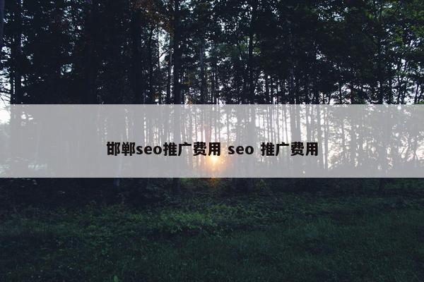 邯郸seo推广费用 seo 推广费用