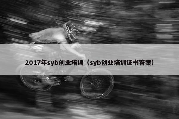 2017年syb创业培训（syb创业培训证书答案）