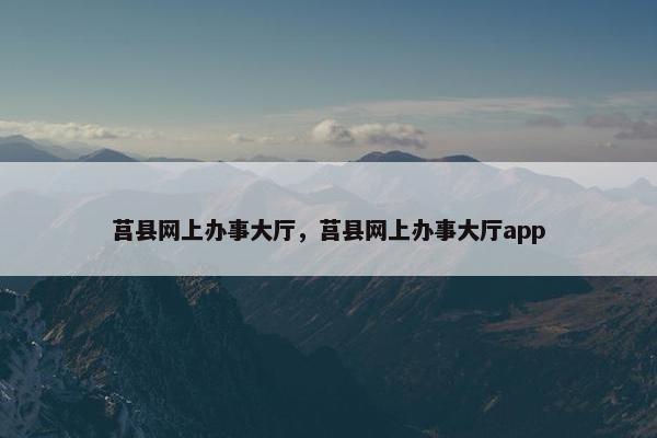 莒县网上办事大厅，莒县网上办事大厅app