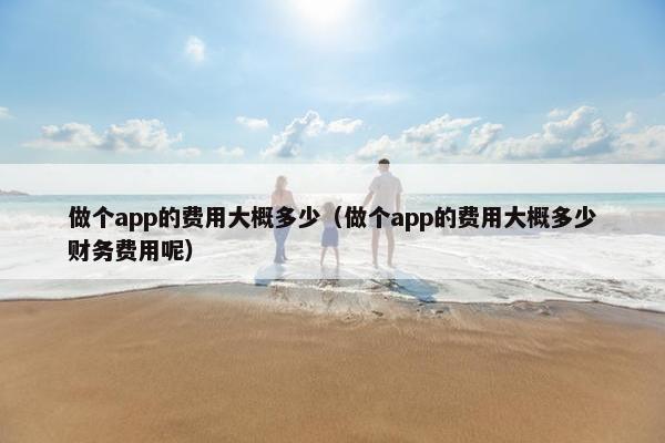 做个app的费用大概多少（做个app的费用大概多少财务费用呢）