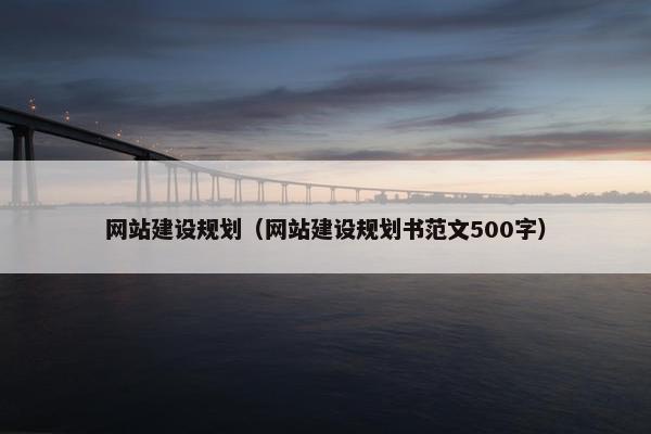 网站建设规划（网站建设规划书范文500字）