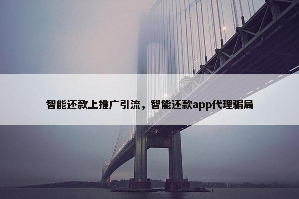 智能还款上推广引流，智能还款app代理骗局