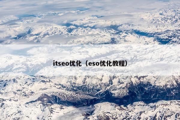 itseo优化（eso优化教程）