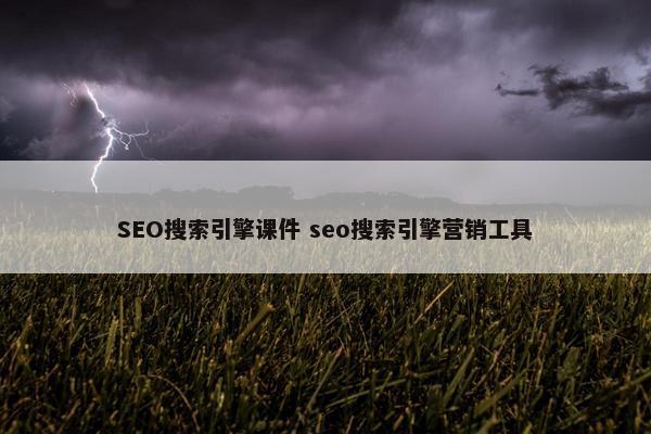 SEO搜索引擎课件 seo搜索引擎营销工具