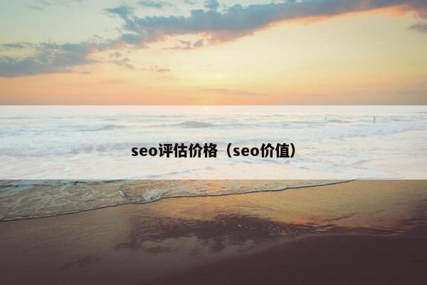 seo评估价格（seo价值）