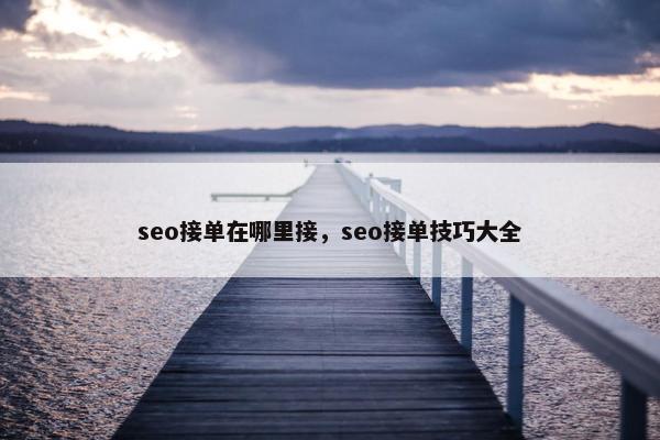 seo接单在哪里接，seo接单技巧大全