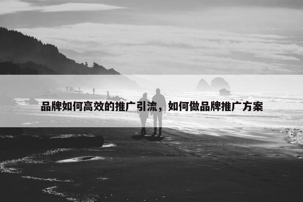 品牌如何高效的推广引流，如何做品牌推广方案