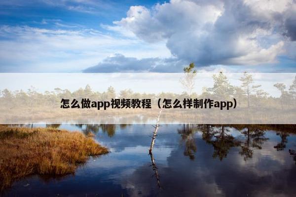 怎么做app视屏教程（怎么样制作app）