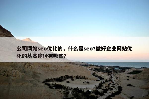 公司网站seo优化的，什么是seo?做好企业网站优化的基本途径有哪些?