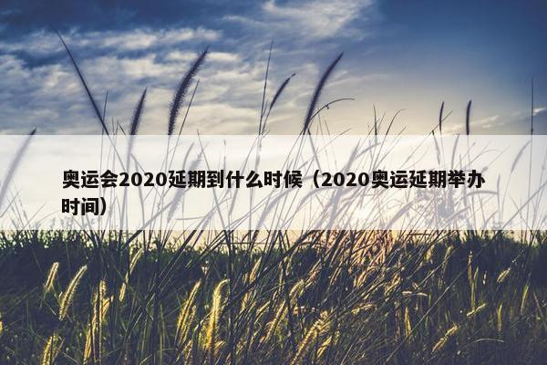 奥运会2020延期到什么时候（2020奥运延期举办时间）