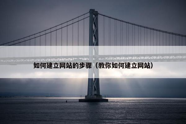 如何建立网站的步骤（教你如何建立网站）