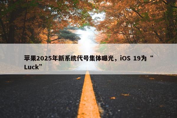 苹果2025年新系统代号集体曝光，iOS 19为“Luck”