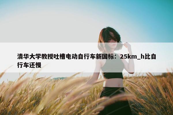 清华大学教授吐槽电动自行车新国标：25km_h比自行车还慢