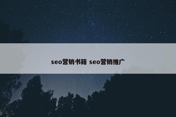 seo营销书籍 seo营销推广