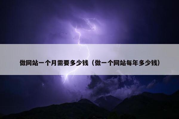 做网站一个月需要多少钱（做一个网站每年多少钱）