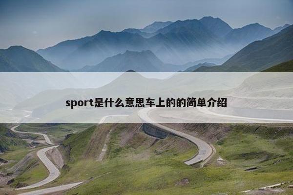 sport是什么意思车上的的简单介绍