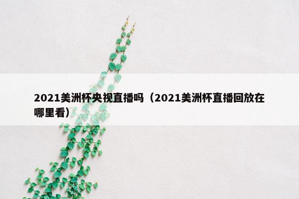 2021美洲杯央视直播吗（2021美洲杯直播回放在哪里看）