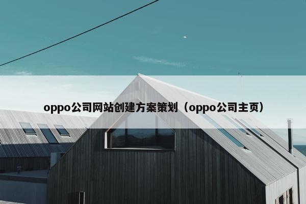 oppo公司网站创建方案策划（oppo公司主页）