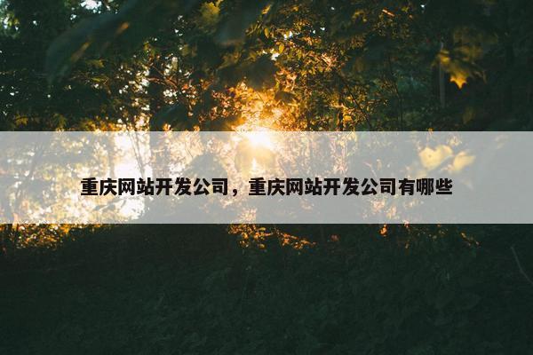 重庆网站开发公司，重庆网站开发公司有哪些