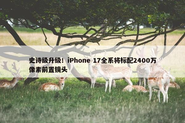 史诗级升级！iPhone 17全系将标配2400万像素前置镜头