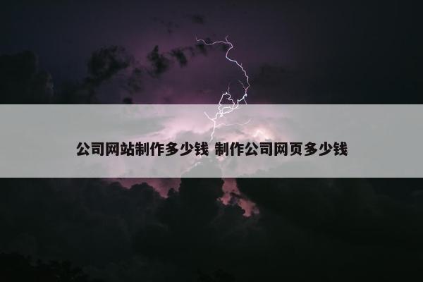 公司网站制作多少钱 制作公司网页多少钱