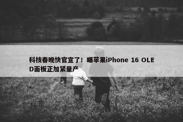 科技春晚快官宣了！曝苹果iPhone 16 OLED面板正加紧量产