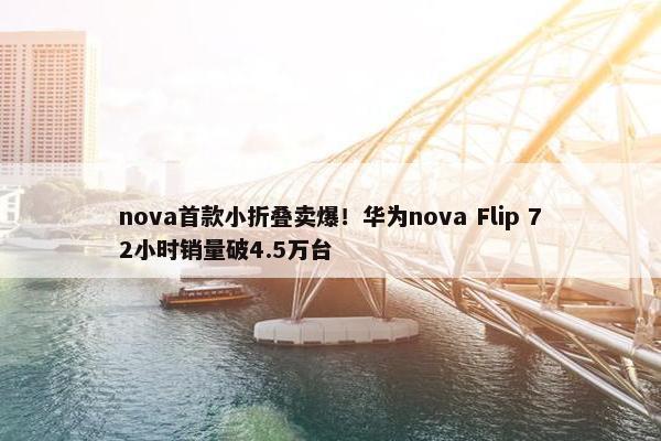 nova首款小折叠卖爆！华为nova Flip 72小时销量破4.5万台