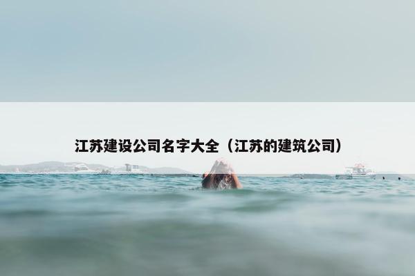 江苏建设公司名字大全（江苏的建筑公司）