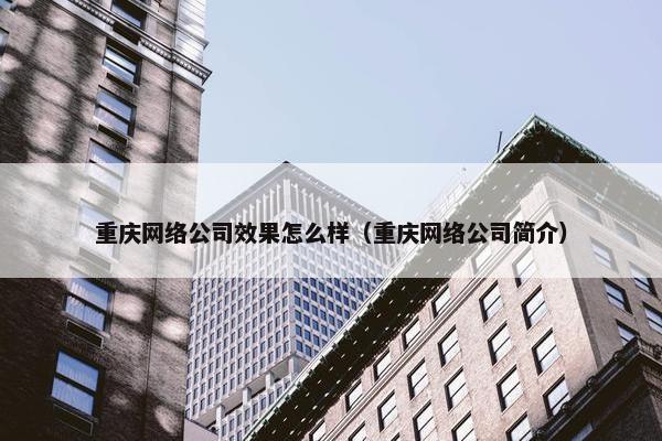 重庆网络公司效果怎么样（重庆网络公司简介）