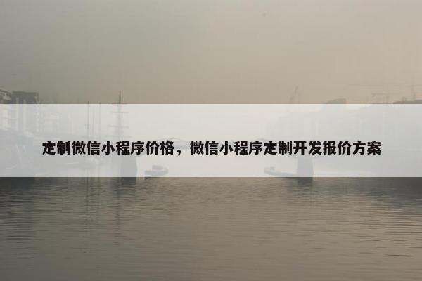 定制微信小程序价格，微信小程序定制开发报价方案