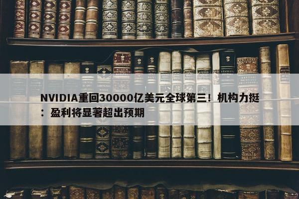 NVIDIA重回30000亿美元全球第三！机构力挺：盈利将显著超出预期