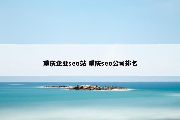 重庆企业seo站 重庆seo公司排名