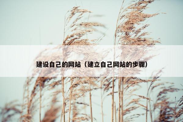 建设自己的网站（建立自己网站的步骤）