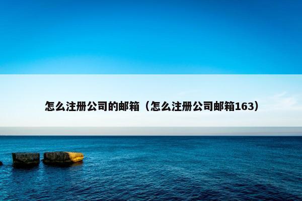 怎么注册公司的邮箱（怎么注册公司邮箱163）