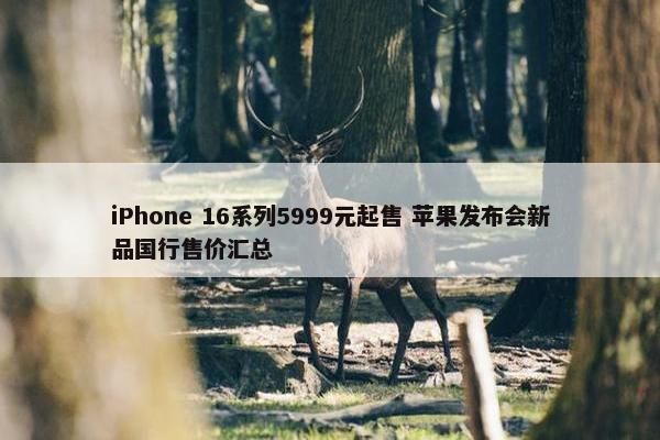 iPhone 16系列5999元起售 苹果发布会新品国行售价汇总