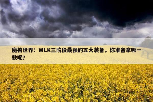 魔兽世界：WLK三阶段最强的五大装备，你准备拿哪一款呢？