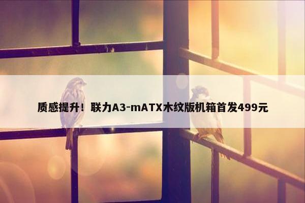 质感提升！联力A3-mATX木纹版机箱首发499元