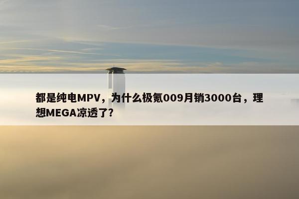 都是纯电MPV，为什么极氪009月销3000台，理想MEGA凉透了？