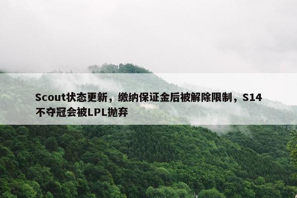 Scout状态更新，缴纳保证金后被解除限制，S14不夺冠会被LPL抛弃