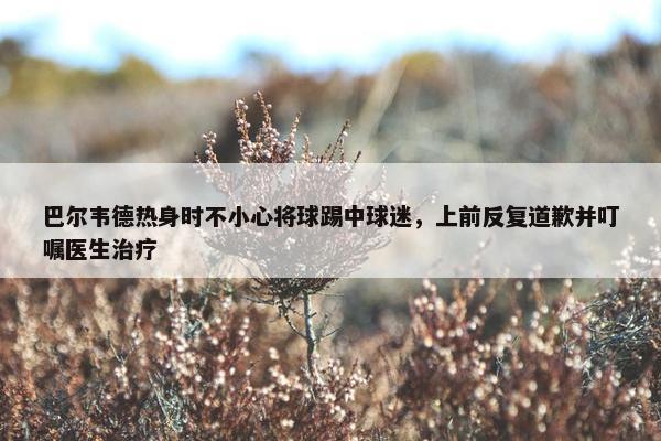 巴尔韦德热身时不小心将球踢中球迷，上前反复道歉并叮嘱医生治疗