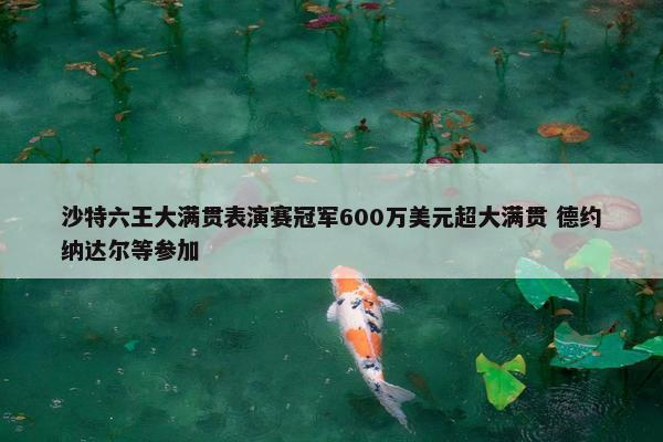 沙特六王大满贯表演赛冠军600万美元超大满贯 德约纳达尔等参加