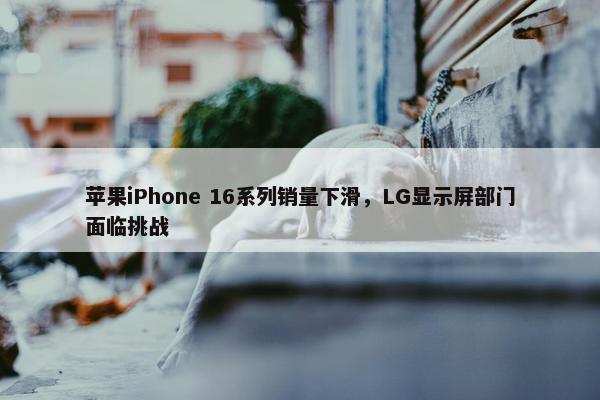 苹果iPhone 16系列销量下滑，LG显示屏部门面临挑战