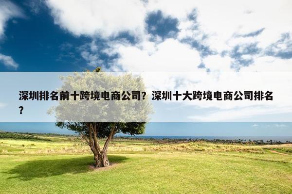 深圳排名前十跨境电商公司？深圳十大跨境电商公司排名？