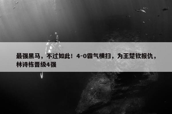 最强黑马，不过如此！4-0霸气横扫，为王楚钦报仇，林诗栋晋级4强