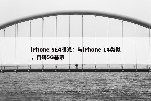 iPhone SE4曝光：与iPhone 14类似，自研5G基带