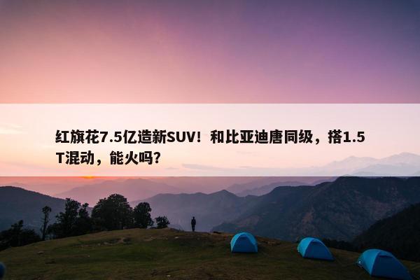 红旗花7.5亿造新SUV！和比亚迪唐同级，搭1.5T混动，能火吗？