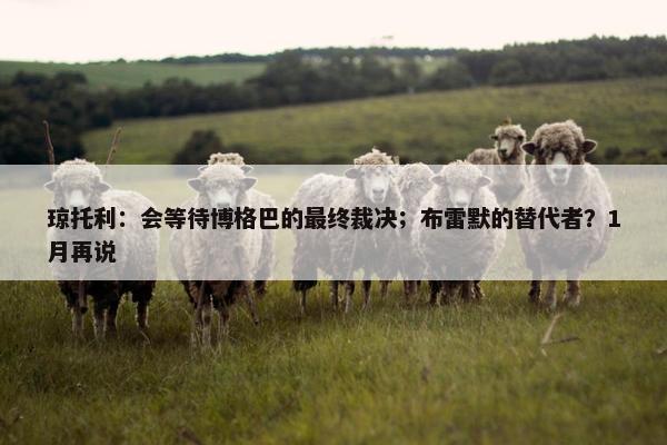 琼托利：会等待博格巴的最终裁决；布雷默的替代者？1月再说