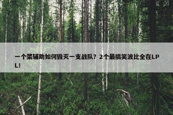 一个菜辅助如何毁灭一支战队？2个最搞笑波比全在LPL！