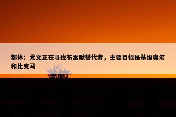 都体：尤文正在寻找布雷默替代者，主要目标是基维奥尔和比克马