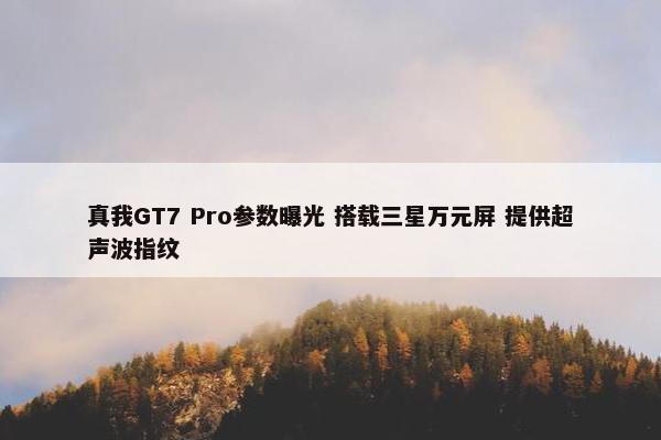 真我GT7 Pro参数曝光 搭载三星万元屏 提供超声波指纹